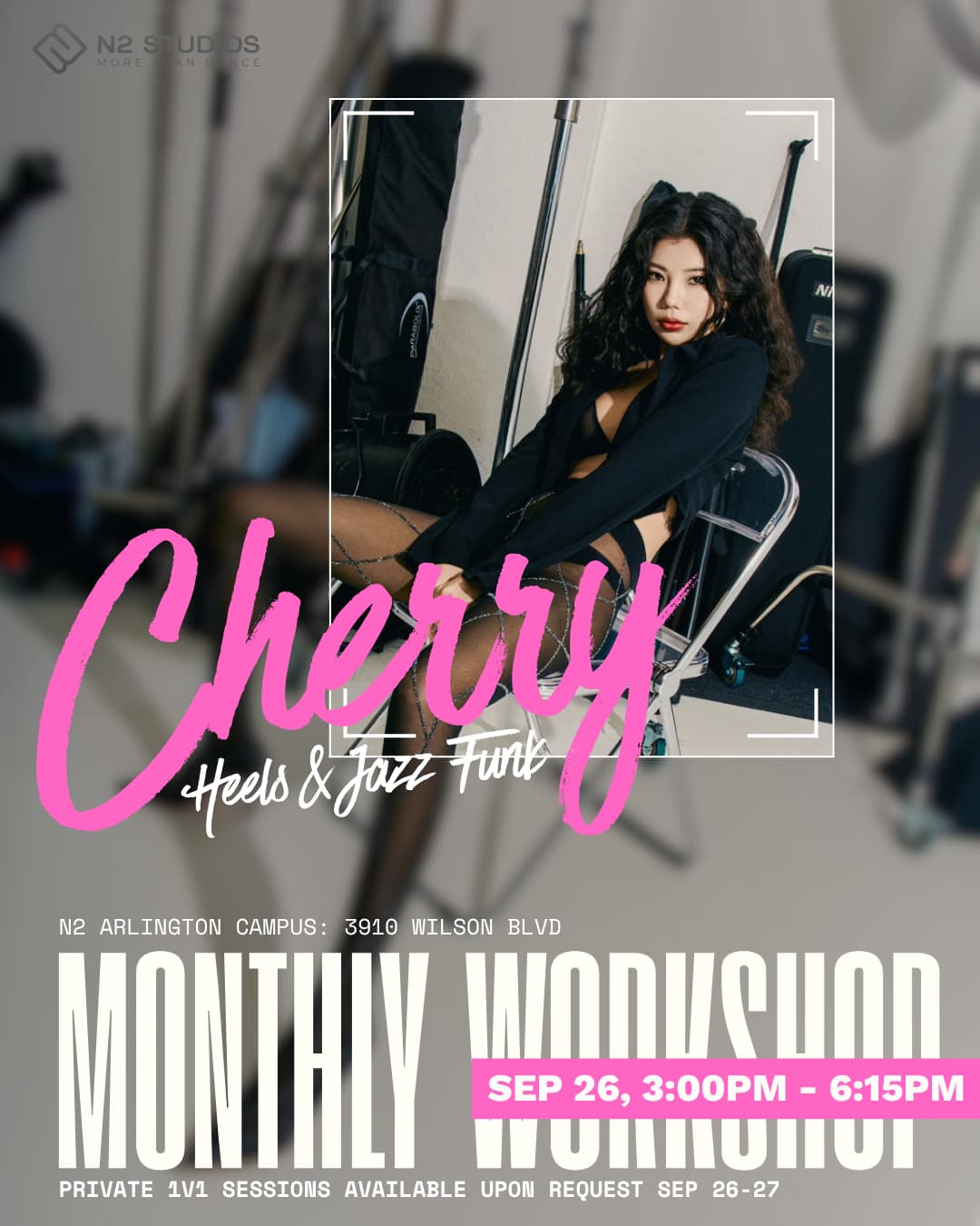 Cherry Heels and Jazz Funk monthly workshop announcement for September 26, 2026