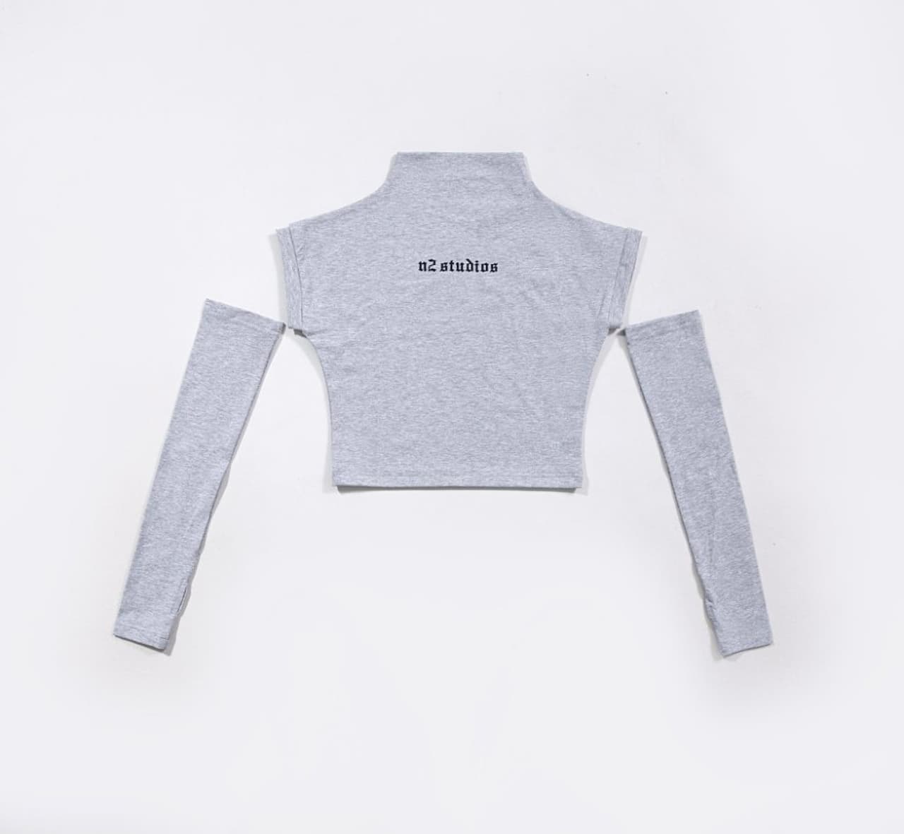 Grey Cut Sleeve Top — product view 1