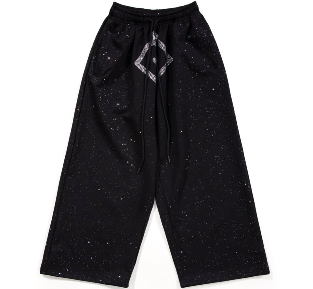 Rhinestone Logo Sparkling Oversized Sweatpants — product view 1