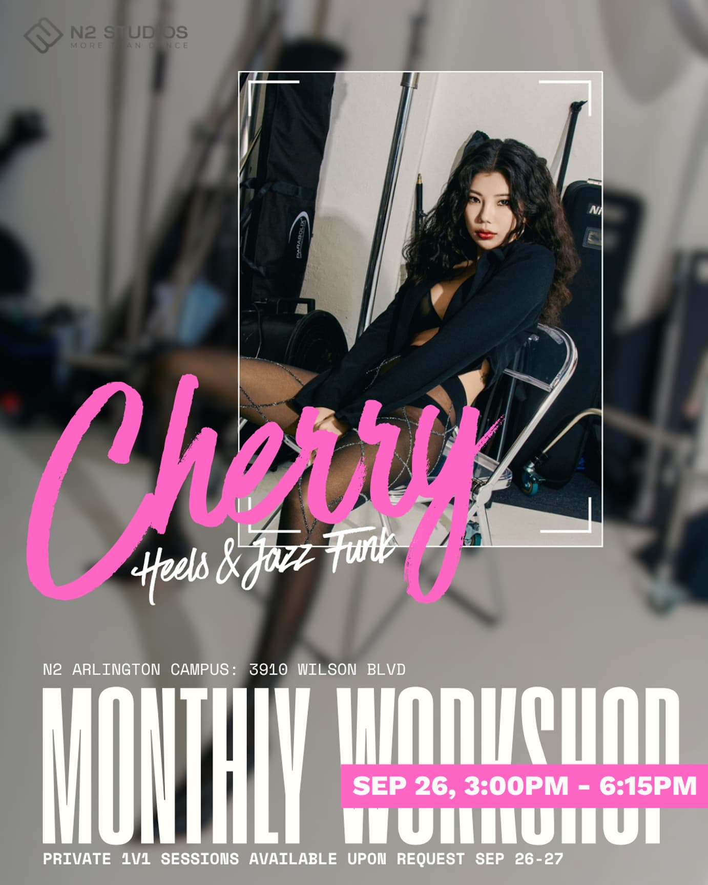 Cherry Heels and Jazz Funk monthly workshop announcement for September 26, 2026