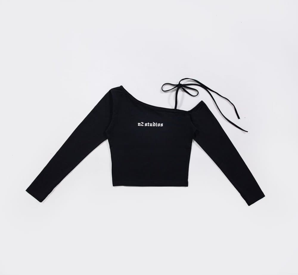 Off-Shoulder Black Top — product view 1
